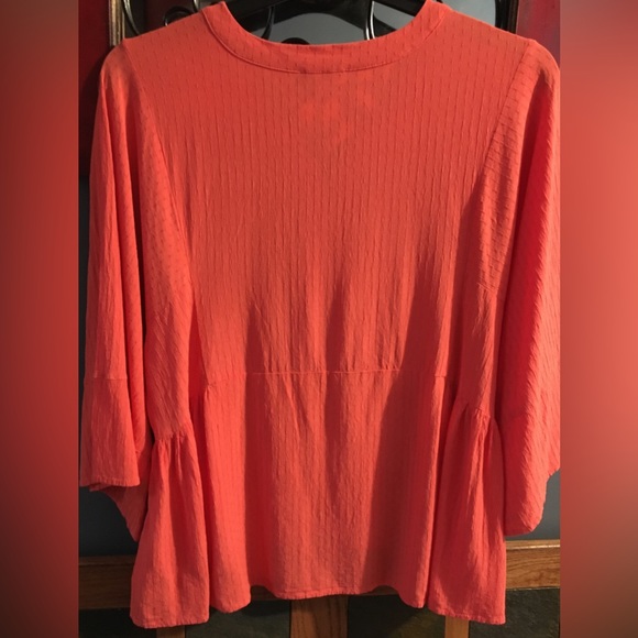 Woman’s Tangerine orange button blouse / Top - Picture 4 of 12